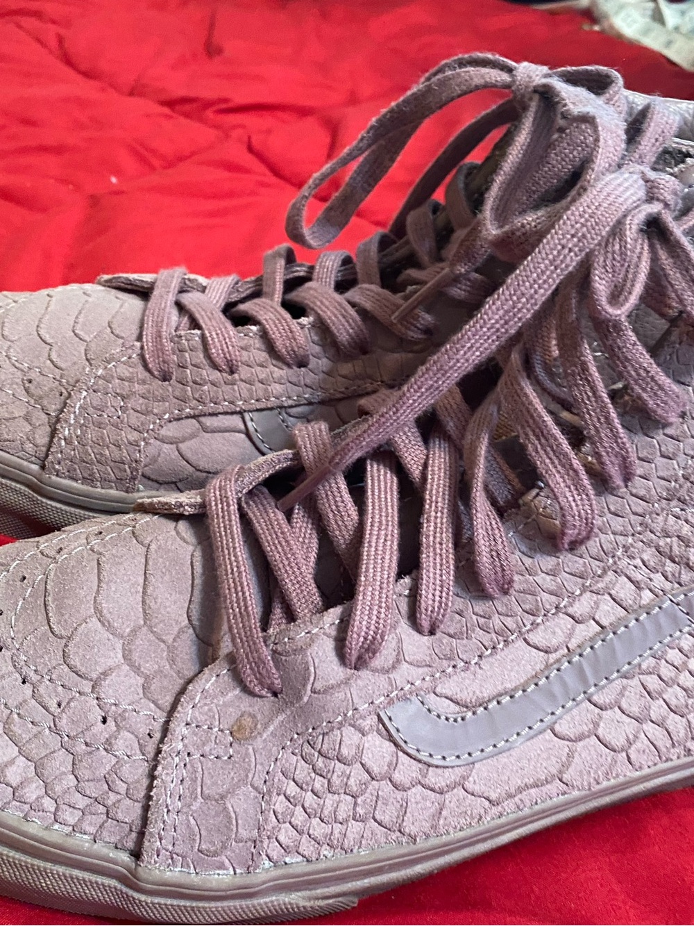 Vans Mauve High-Top Sneakers with Textured Snake men 9.5 women 11 skate alt punk - Picture 7 of 9